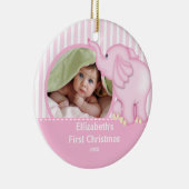 Babys First Kerstfotoornament Elephant Keramisch Ornament (Rechts)