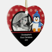 Babys First Kerstfotoornament Penguin Keramisch Ornament (Rechts)