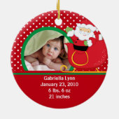 Babys First Kerstfotoornament Santa Keramisch Ornament (Achterkant)