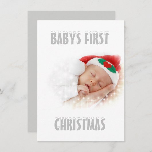 Babys First kerstKaart Bedankkaart (Voorkant / Achterkant)