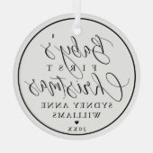 Baby's First Kerstman Custom Name White Keepomwill Glas Ornament (Achterkant)