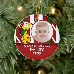 Baby's First Kerstman Giraffe Ornament