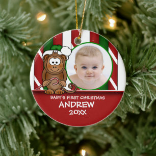Baby's First Kerstmis Baby Monkey Ornament