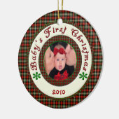 Babys First Kerstmis Custom Photo Dated Keramisch Ornament (Links)