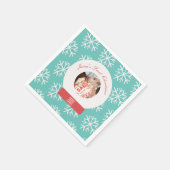 Baby's First Kerstmis Snowglobe Snowflakes Blauwgr Servet (Hoek)