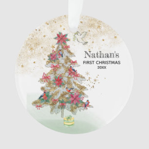 *~* Baby's First Kerstmis - Truch Tree Peace Dove Ornament