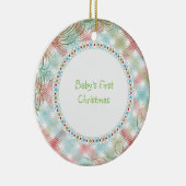 Babys First Kerstmis Whimsical Pset Personalized Keramisch Ornament (Rechts)