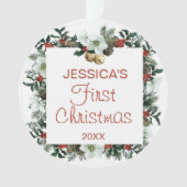 Baby's First Kerstplein Wreatfoto Ornament (voorkant)