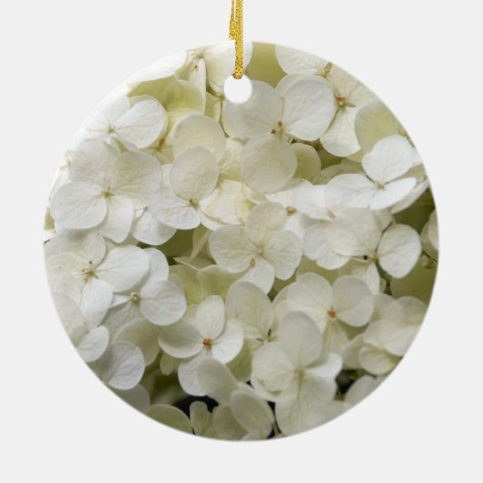Baby's First KerstWhite Hydrangea Keramisch Ornament (Achterkant)