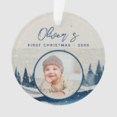 Baby's First Kerstwinter Forest Foto Ornament (voorkant)