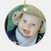 Baby's First KerstWoodland 2 Sided Photo Keramisch Ornament (Achterkant)