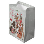 Baby's First KerstWoodland Animals Deer Bunny Medium Cadeauzakje (Achterkant Gekanteld)