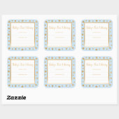 Baby's First Library-boekenplaat, blauwe gouden st Vierkante Sticker (Vel)