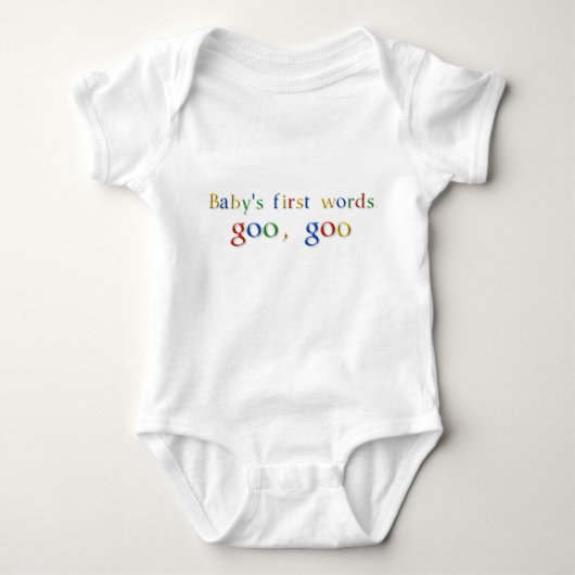 Baby's First Words goo, goo google T-Shirt (terug) (Voorkant)