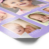 Babys First Year Paarse Keepomwille Photo Collage Foto Afdruk (Hoek)