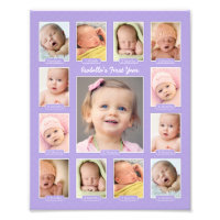 Babys First Year Paarse Keepomwille Photo Collage