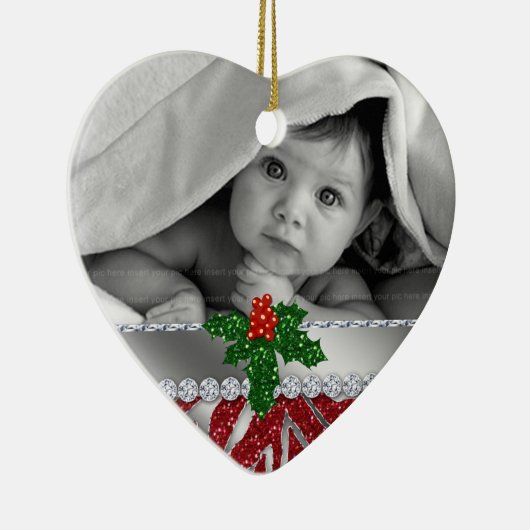 Babys First Zebra Red Silver Ornament (Rechts)