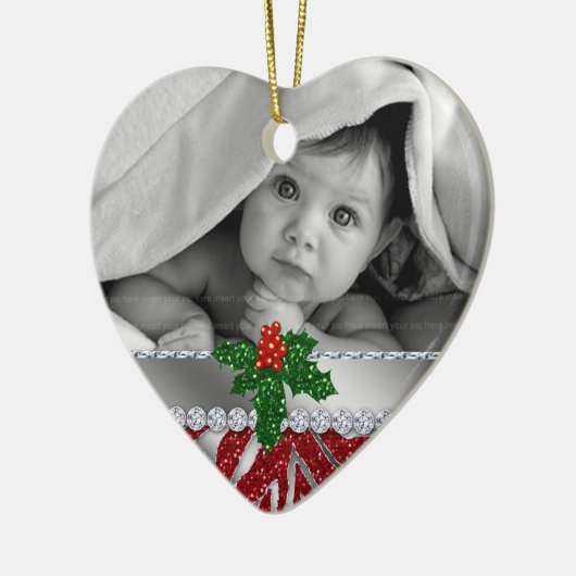 Babys First Zebra Red Silver Ornament (Links)