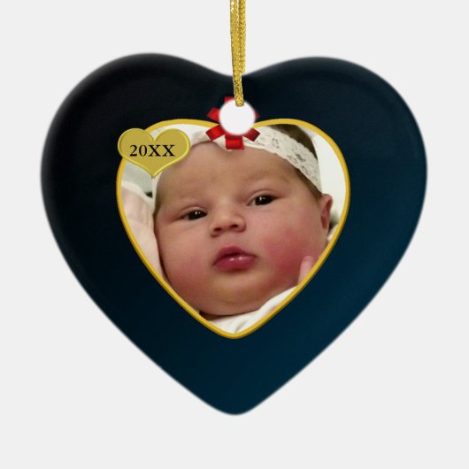 Baby's Foto Keepasjeskerstversiering Keramisch Ornament (Voorkant)