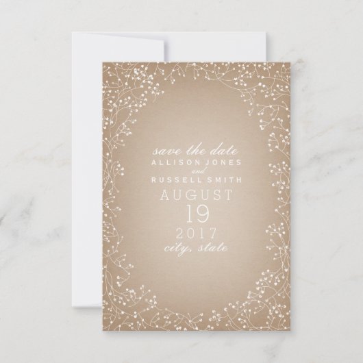 Baby's grote voorraad geïnspireerd om de datum op  save the date (Voorkant)