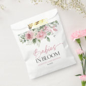 Baby's in bloei roze roos bloementweeling Baby sho Bedankzakje (Gezegeld)