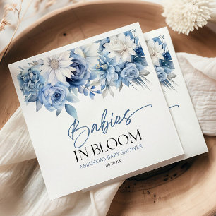 Baby's in bloei stoffig blauw bloemig Baby shower Servet