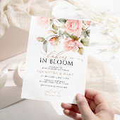 Baby's in Bloom Pink Rose Twins Baby shower Kaart