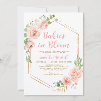 Baby's in Bloom Twins Baby shower Invitation Kaart