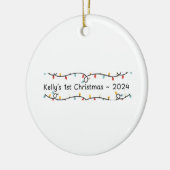 Baby's (Kelly's) 1st Christmas Custom Baby's Naam Keramisch Ornament (Links)