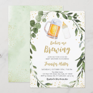 Baby's kweken groen Baby shower met twee maten Kaart