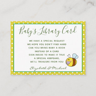 Babys Library Book Request Kaart BEE Buzzing Ba-Be