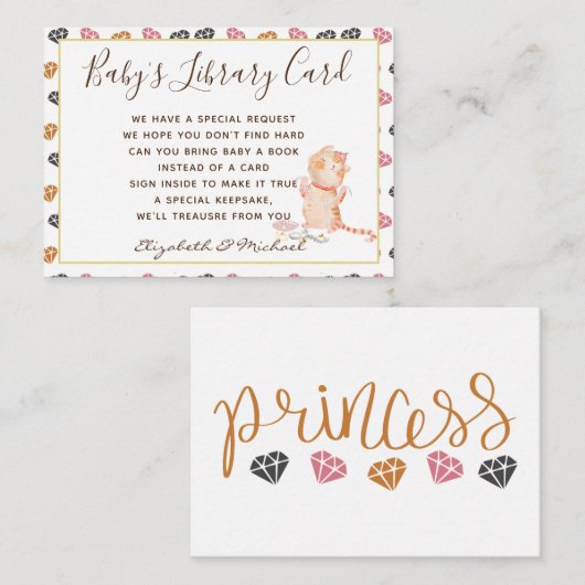 Babys Library Book Request Kaart Princess Cats Meo (Voorkant / Achterkant)