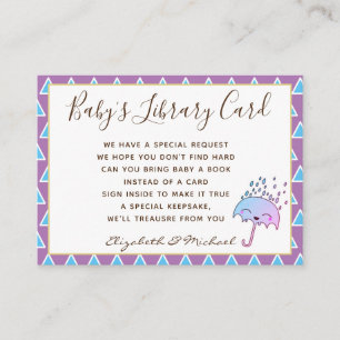 Babys Library Book Request Kaart Sprinkle Shower