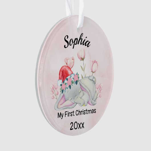 Baby's Meisje Mijn Eerste Kerstmis 2023 Gepersonal Ornament (voorkant)