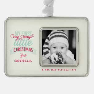 Baby's Mijn zeer prettige kerstfoto Verzilverd Kader Ornament