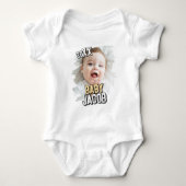 Baby's Naam Modern Simple Grunge Custom Baby Foto Romper (Voorkant)