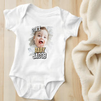 Baby's Naam Modern Simple Grunge Custom Baby Foto