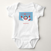 Babys Name First Kerstman Snowman Romper (Voorkant)