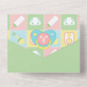 Baby's Quilt All-in-One uitnodiging (Achterkant)