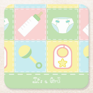 Baby's Quilt Baby Shower Papieren Onderzetters