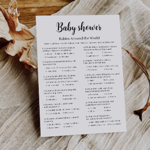 Baby's Rond de Wereld Baby Shower Spel, Kaart