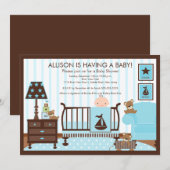 Baby's Room Boy Baby shower Uitnodiging (Voorkant / Achterkant)