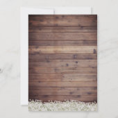 Baby's Rustic Wedding Rehearsal Dinner Kaart (Achterkant)