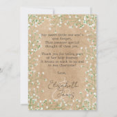 Baby's Waterverf Cute Floral Boho Baptism Bedankkaart (Achterkant)