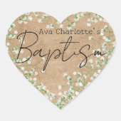 Baby's Waterverf Flowers Rustic Boho Chic Hart Sticker (Voorkant)