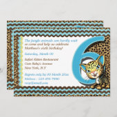 Baby's zesde verjaardag oerwoud safari kaart (Voorkant / Achterkant)