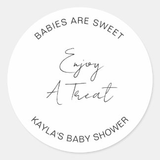 Baby's zijn lief Geniet van een traktatie Ter ere  Ronde Sticker