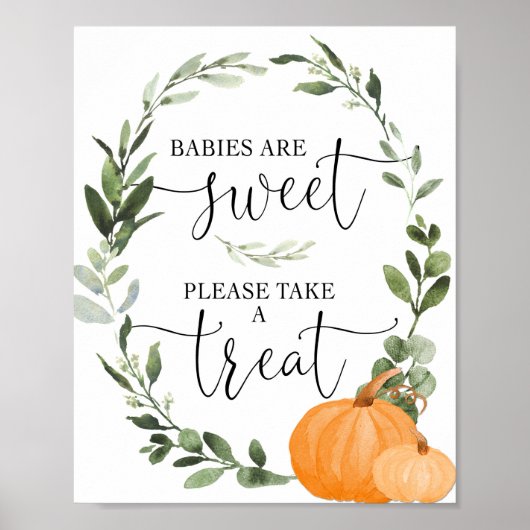 Baby's zijn lief, neem alsjeblieft een herfst pomp poster (Voorkant)