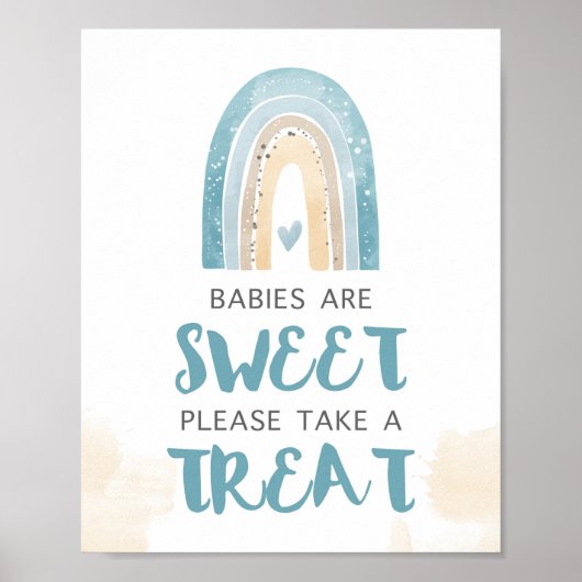 Baby's zijn lief Neem een Trein-regenboogteken. Poster (Voorkant)