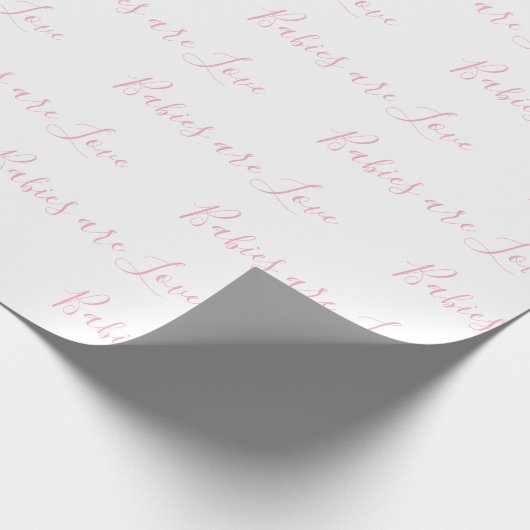 Baby's zijn liefdesroze, elegante Baby Cadeaupapier (Hoek)